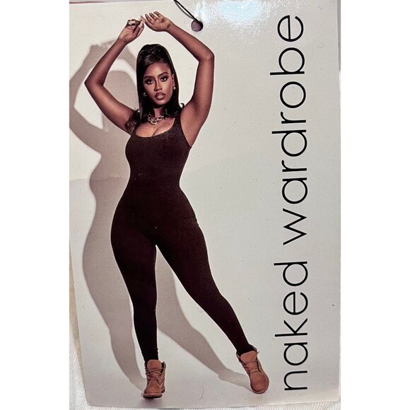 NWT Naked Wardrobe White Spaghetti Strap Bodysuit With Snap Closure Size M - Picture 3 of 3